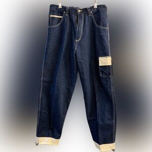 Vintage 90’s Platinum Nova Jeans 36X31 Blue Denim Drawstring Ankle Hip Hop Pants